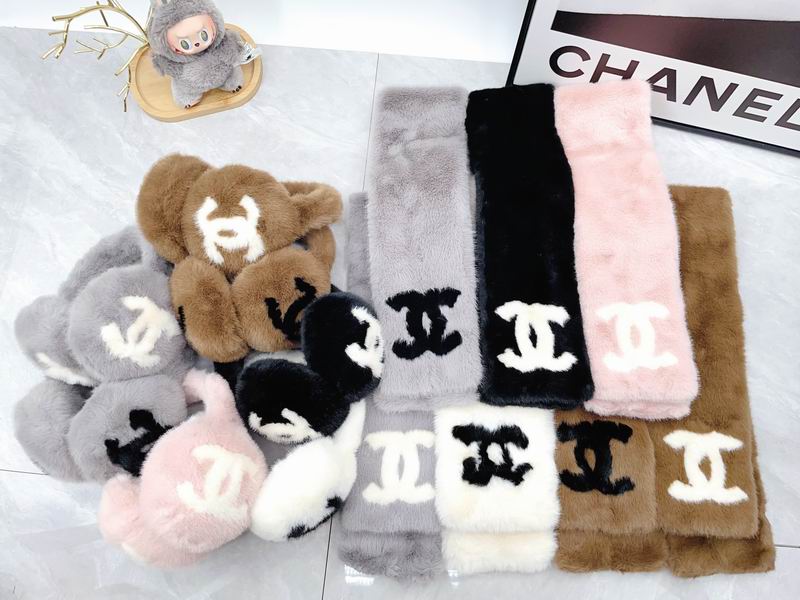 Chanel scarf earmuff dx22